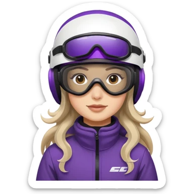 dark purple snowmobile, Sitting on dark purple snowmobile goggles and helmet not covering my face brown eyes long wavy hair white skin dark purple formula 1995 snowmobile change sled color dark purple and white not yellow Snowmobile helmet and goggles, not on my face sticker