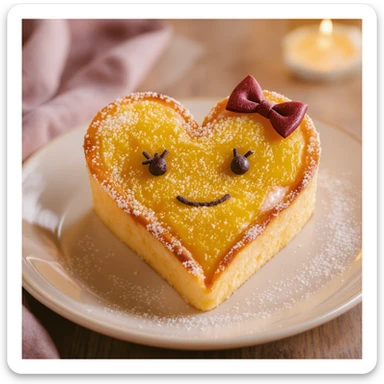 food heart emoji with a bow accent sticker