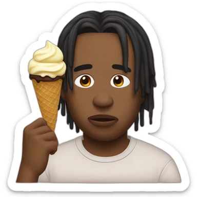 Travis scott sad because he dropped his ice cream sticker