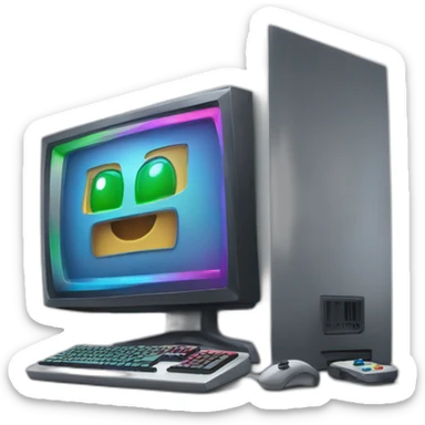 Gaming computer with RGB sticker