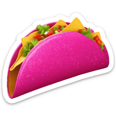 Hot pink glitter tacoshell  sticker