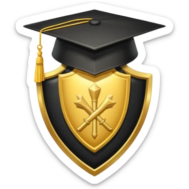 Graduation Cap + Shield sticker