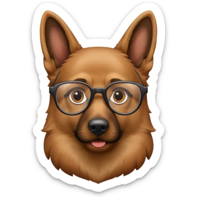german shepard wearing glasses sticker
