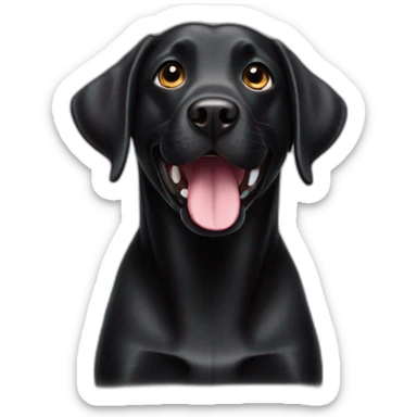 Black happy Labrador dog sticker