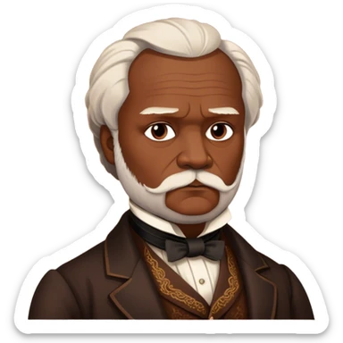 Cinematic Realistic portrait of Victor Hugo, shown as an iconic writer with intense, thoughtful eyes and richly detailed 19th‑century attire, rendered in warm, literary lighting that captures his creative spirit sticker