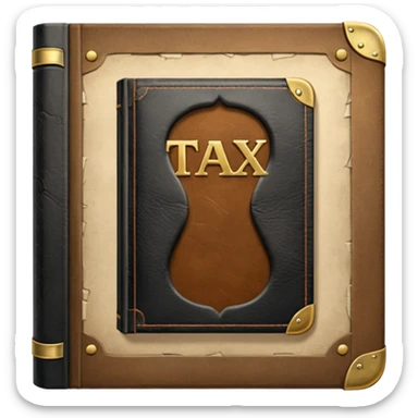 a huge book closed with thousands of pages called "the tax code" sticker