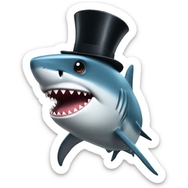 Shark with a top hat sticker