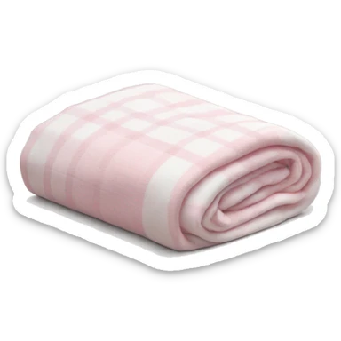 Plad white and soft pink blanket folded  sticker
