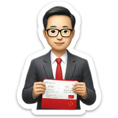 Tech CEO wearing glasses holding red Singaporean passport wearing shirt, shirt says ONLOOP on it sticker