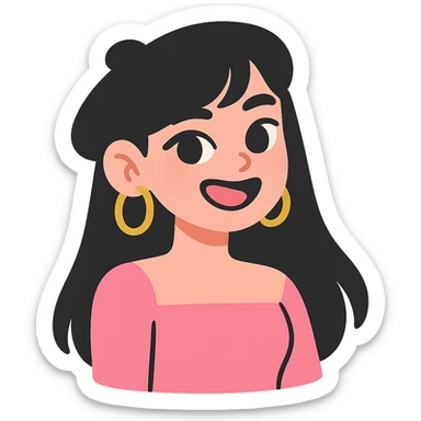 Blackpink inspired icon, pink and black, soft and trendy sticker