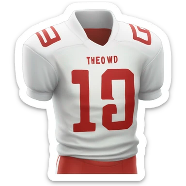 only Red white football jersey with NUMBER 19 sticker