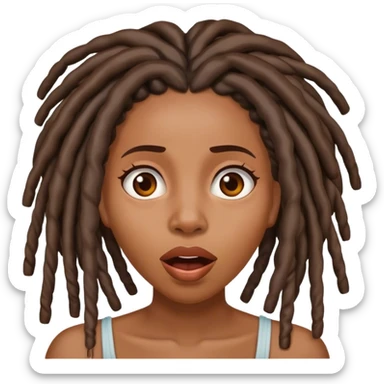 Black woman with locs surprised sticker