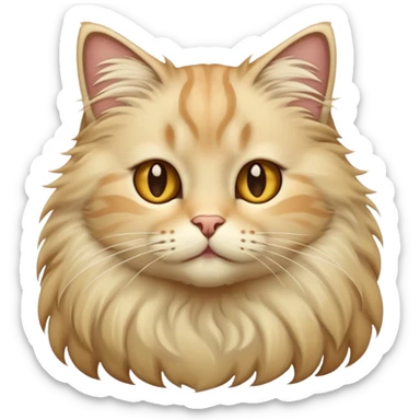 Beige cat with long hair sticker