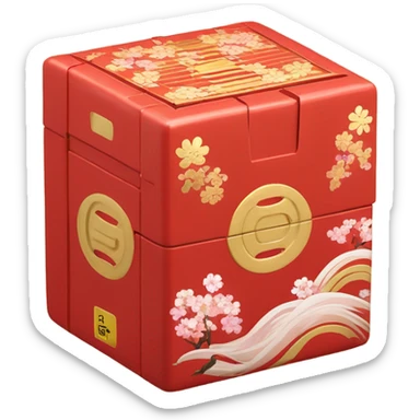 Create a type of loot box color red kinda japanesse type sticker