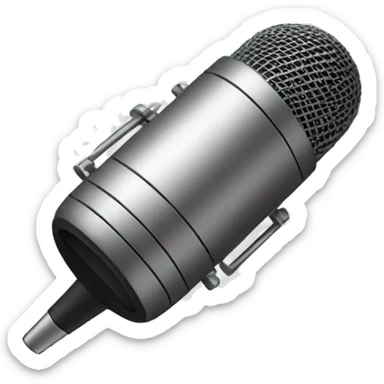 An emote featuring a stylized microphone with musical notes around it.  sticker