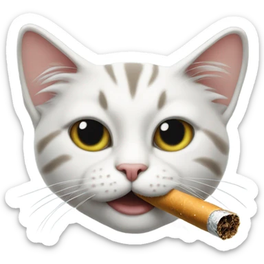 Cat smoking a cig sticker