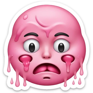 pink throwing up face sticker