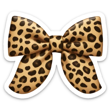 Leopard print bow sticker