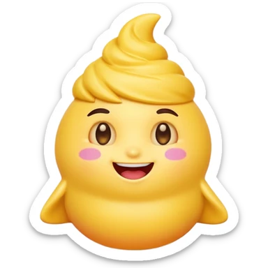 joyful imaginative character named Womplepop with unique squishy form bright colors friendly expression classic emoji style sticker