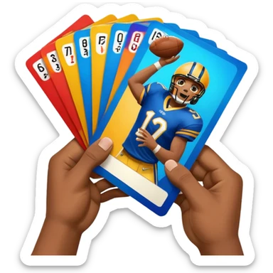 hand opening football card packs in madden sticker