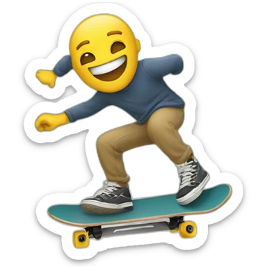 Create an emoji that captures the joy of skateboarding. sticker