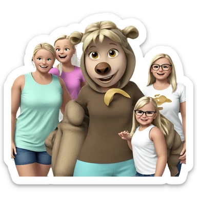 smiling girl with blonde hair sticker