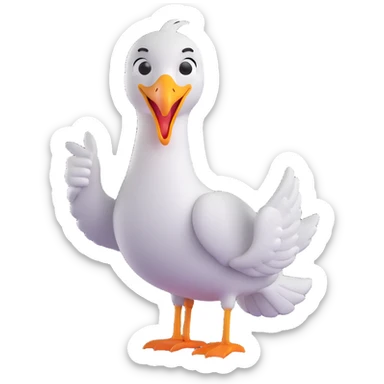 seagull giving a thumbs up and winking sticker