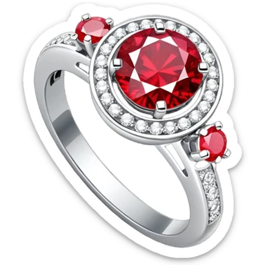 glitter rubi diamond married ring prata sticker