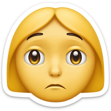 sad face with a big pouty bottom lip, and sad eyes and make it the emoji face not a human face sticker