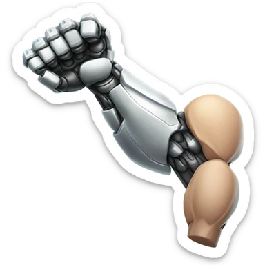 Cyborg arm and bicep with flexing shock sticker