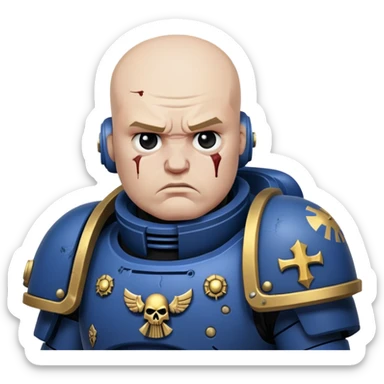 Space marine of Warhammer 40K sad sticker