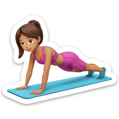 Girl plank exercise sticker