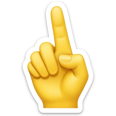 The standard yellow pointing up finger emoji but make the index finger bent  like it's curling sticker