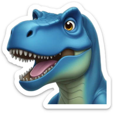 Blue t-rex without jaw sticker