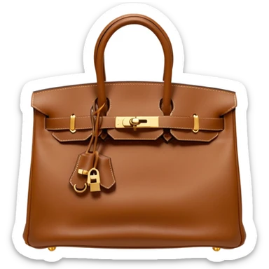 hermes birkin brown bag gold hardware sticker