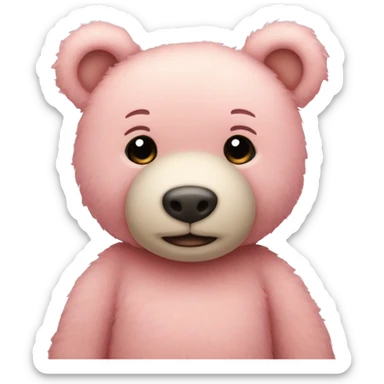 light pink teddy bear sticker