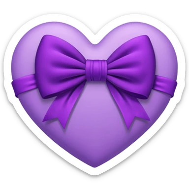 heart with a velvet bow, purple sticker