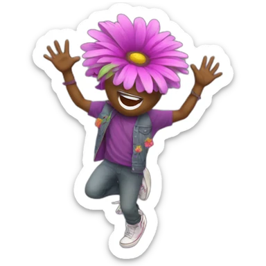 Flower rave sticker