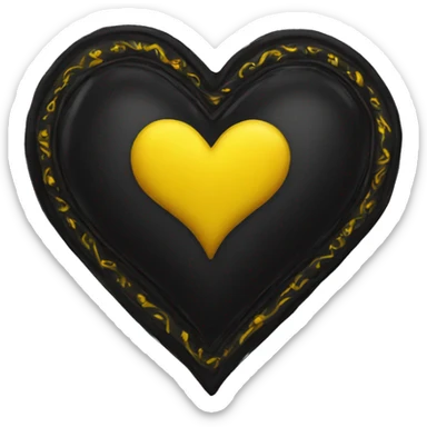 Black yellow heart sticker