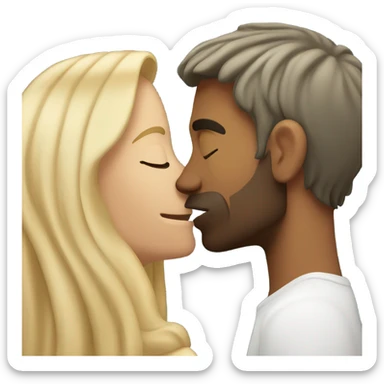 blonde white guy kissing latino  sticker
