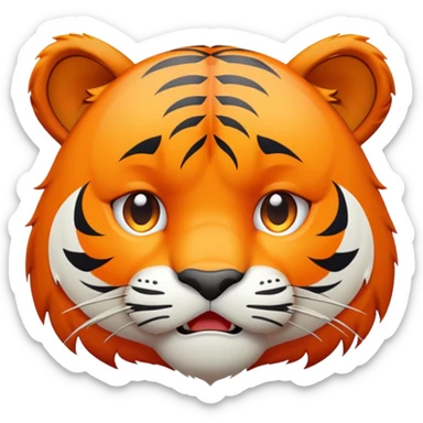 crying sad tiger face for Twitch emote sticker