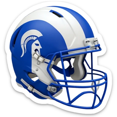 Royal Blue and White Spartan Football Helmand sticker