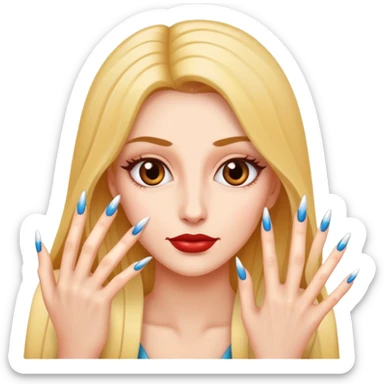 Woman with long nails sticker
