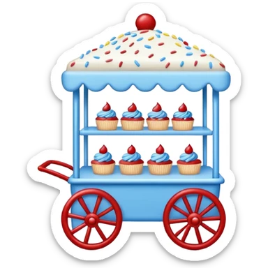 cake cart 98% blue 2% red sticker