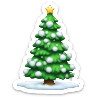 christmas tree with snow sticker
