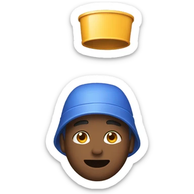 guy with a bucket on his head sticker