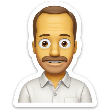Homer Simpson with brown thinning hair emoji sticker