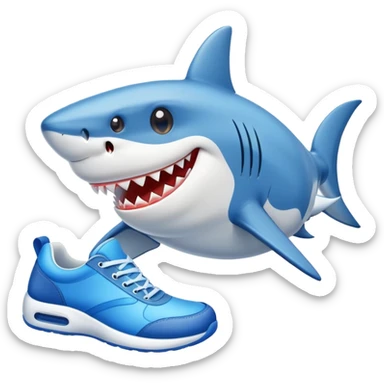 shark wearing blue shoes sticker