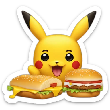 picatchu eats a Mc Donald's sticker