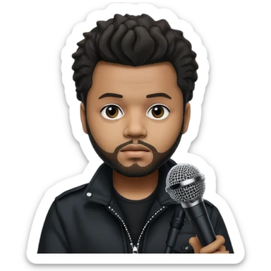 The weeknd holding microphone sticker